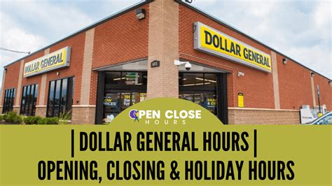 What times dollar general open - 6 Feb 2023 ... Normal hours of operation may be found through the Dollar General app. DG stores are proud to provide area residents with an affordable and ...